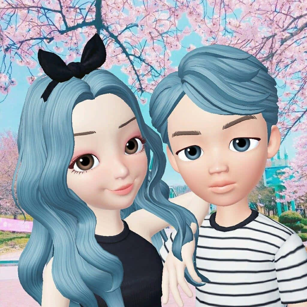 Zepeto Character Posing on Abstract Background