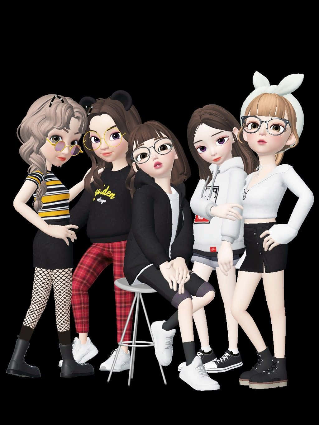Zepeto Characters Posing in Colorful Digital World