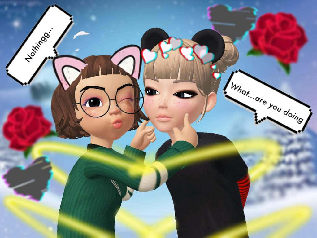 Trendy Zepeto Characters on Gradient Background