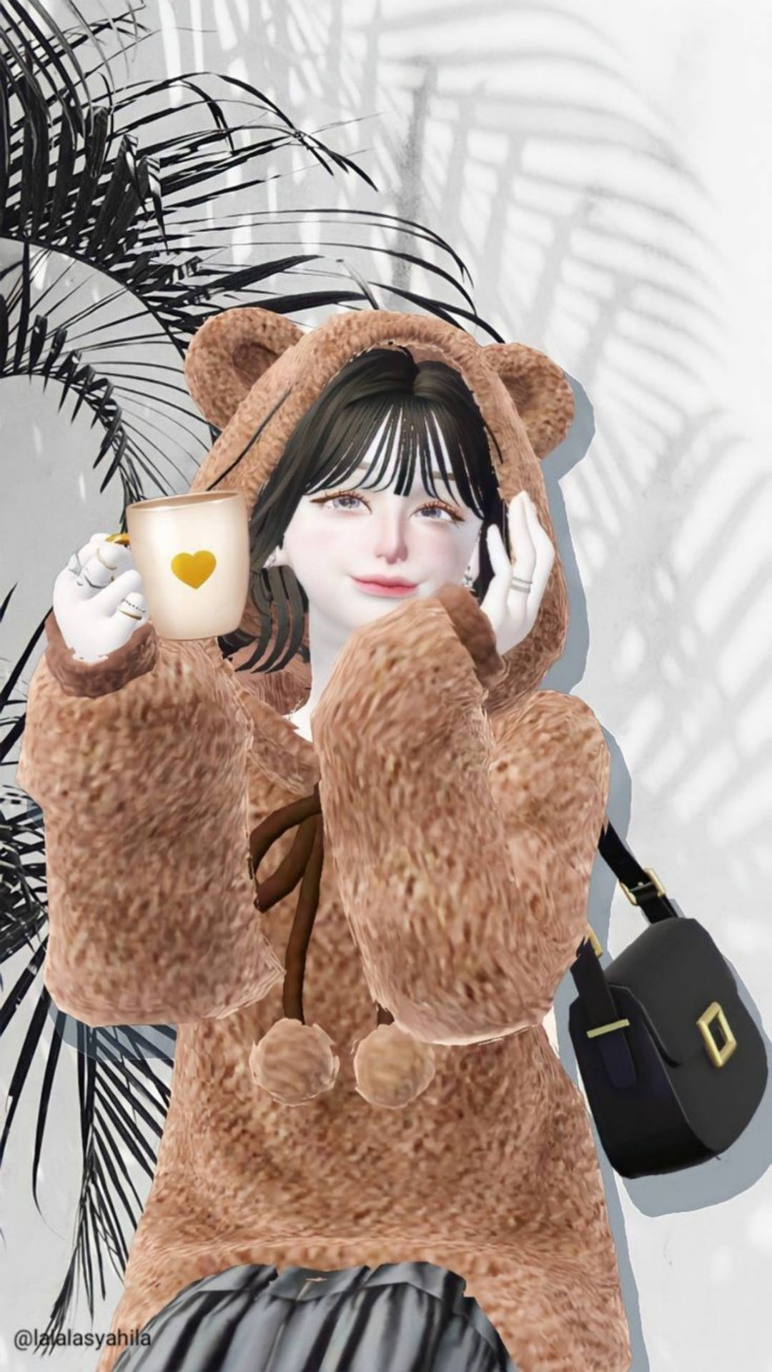 Zepeto Fluffy Bear Hooded Sweater Background