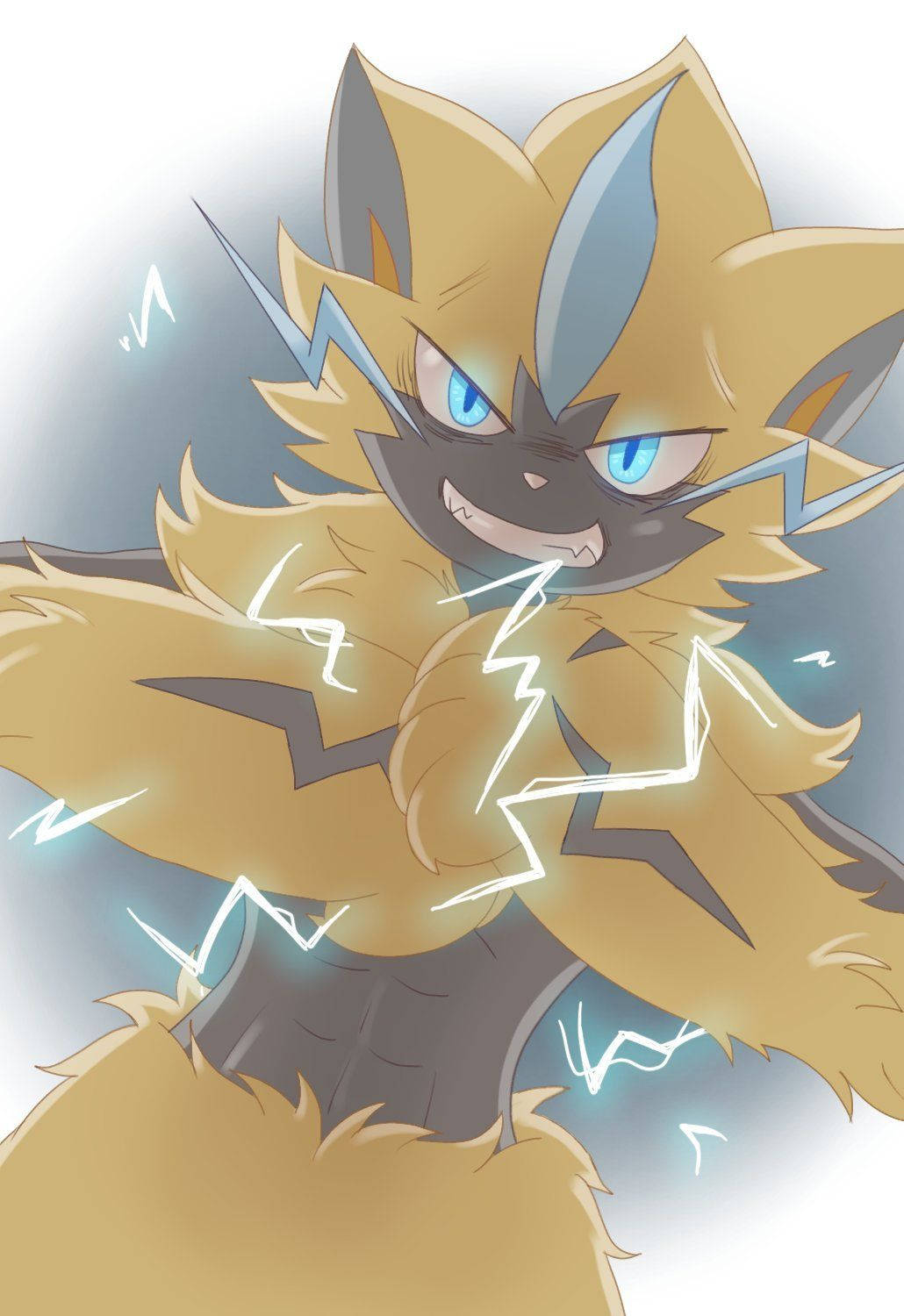 Zeraora Fists Together Electricity Wallpaper