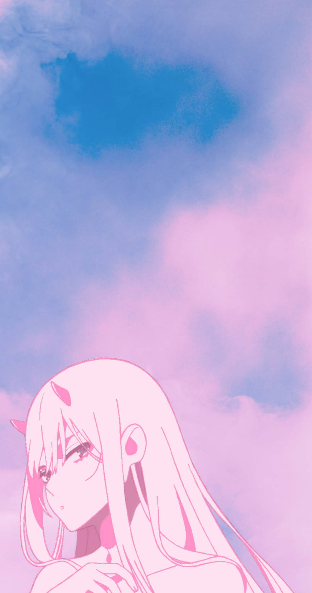 Zerotwo Ästhetisches Anime Mädchen Iphone Hintergrundbild. Wallpaper