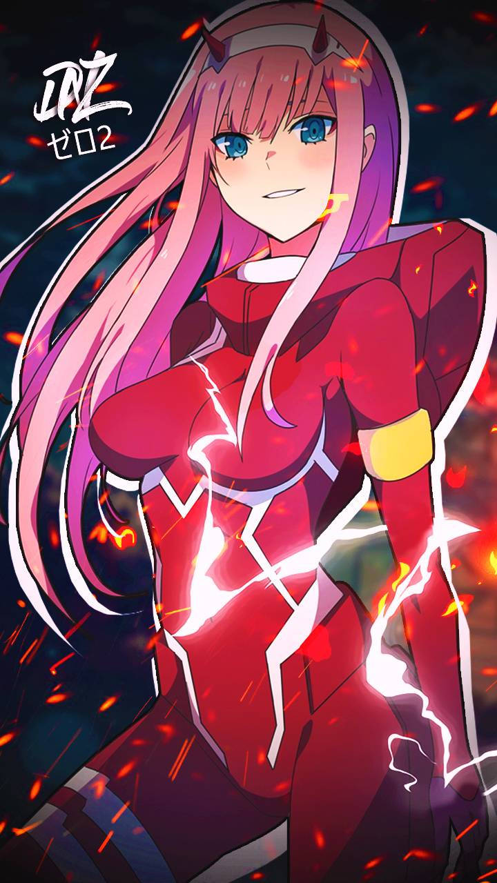 Zero Two and a Trail of Sparks Wallpaper