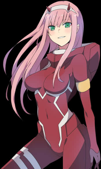 Zero Two Anime Character Portrait PNG