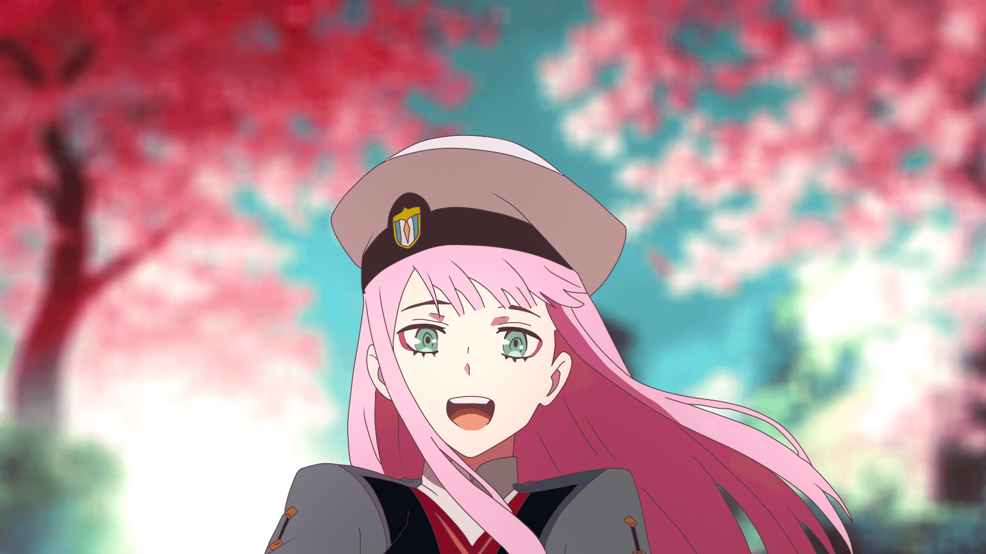 A captivating portrait of Zero Two, the beloved character from the hit anime series Darling in the FranXX