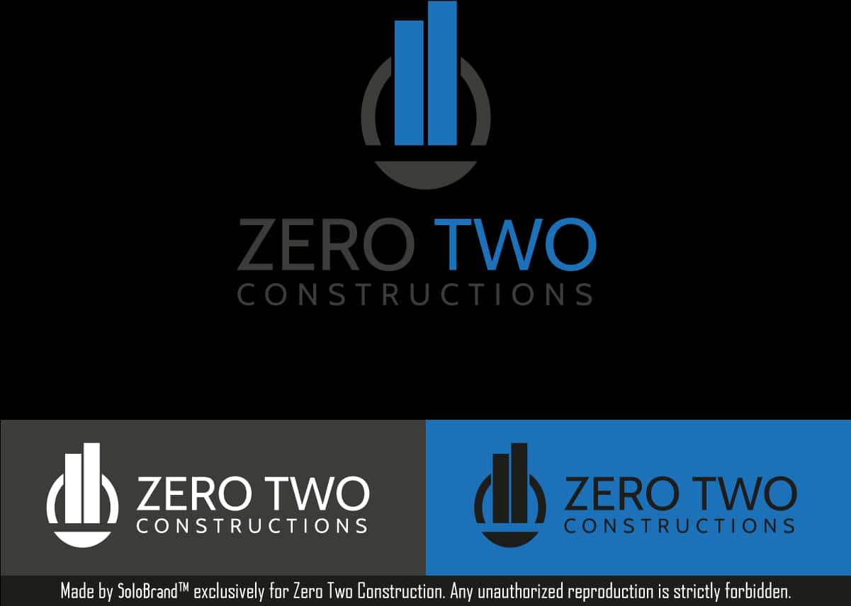 Zero Two Constructions Logo Design PNG