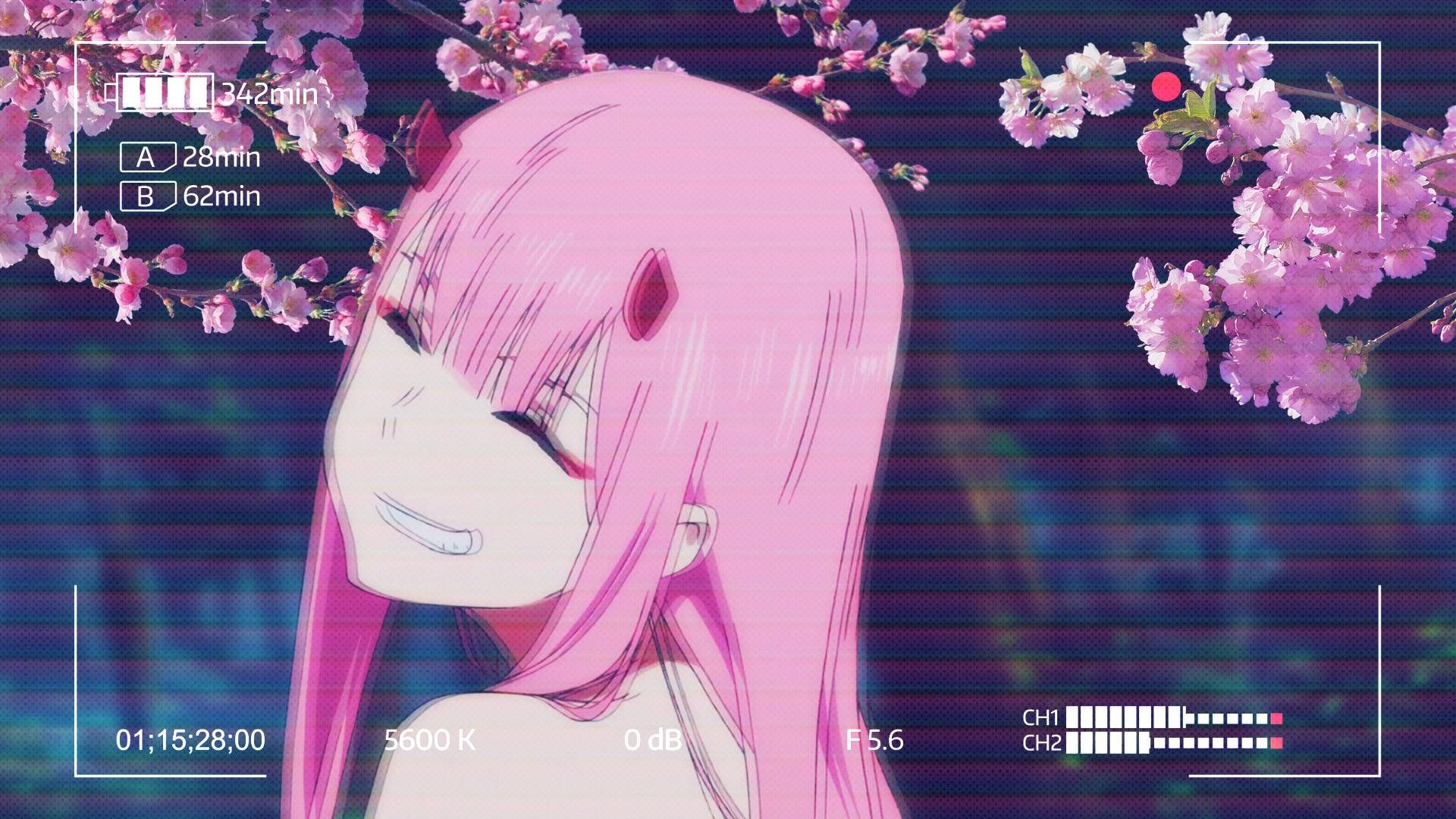 "Catch the sparks of the stars with me, Zero Two!" Wallpaper