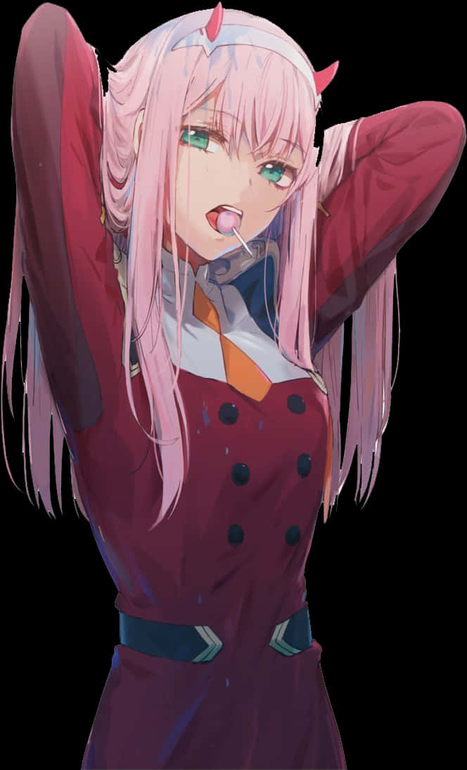Zero Two Playful Pose PNG
