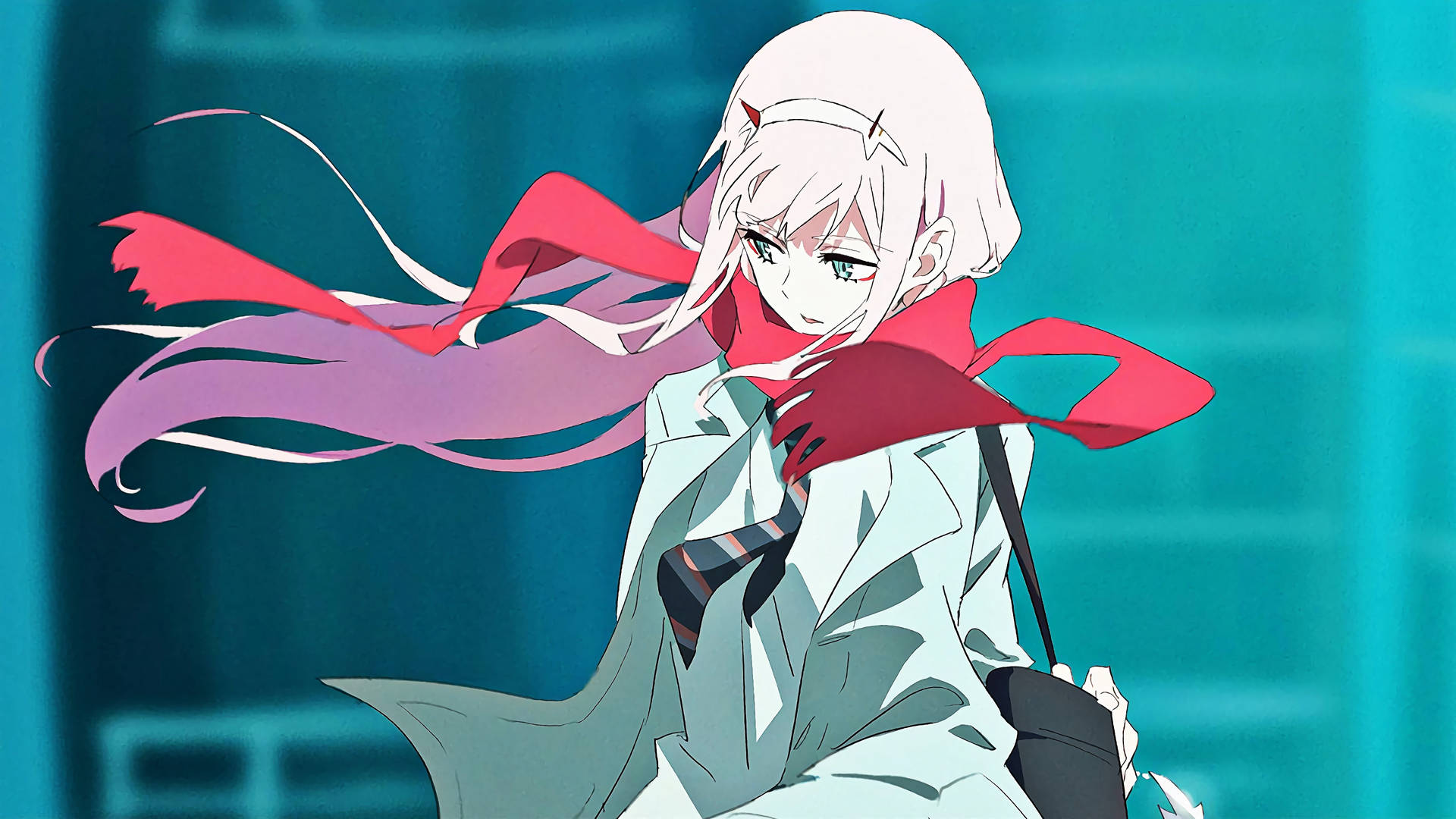 Zero Two, the protagonist from the anime DARLING in the FRANXX Wallpaper