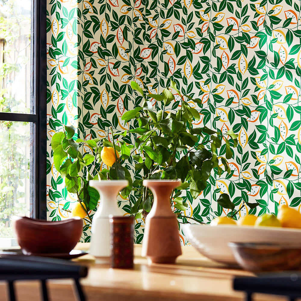 Zesty Lemon Home Decor Wallpaper