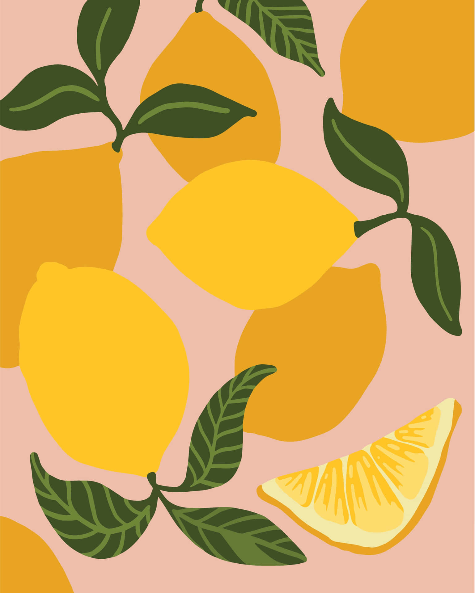 Zesty Lemon Illustration Wallpaper