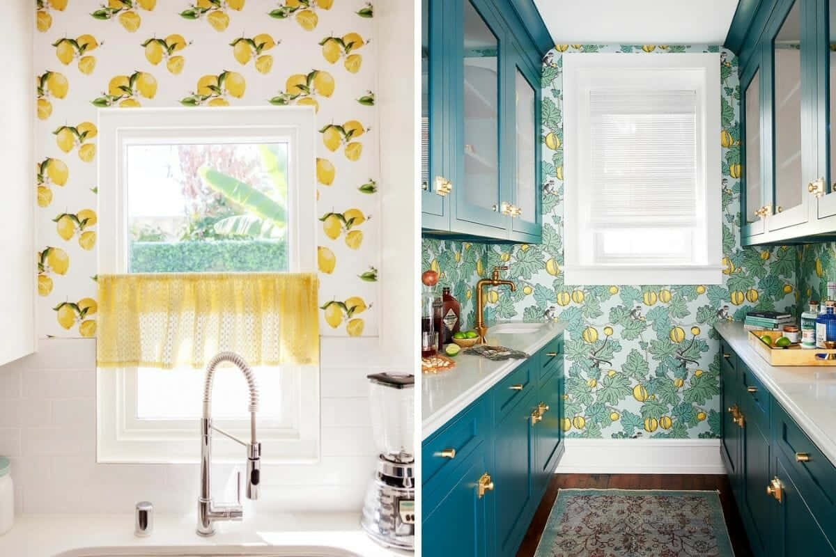 Zesty Lemon In Room Design Wallpaper
