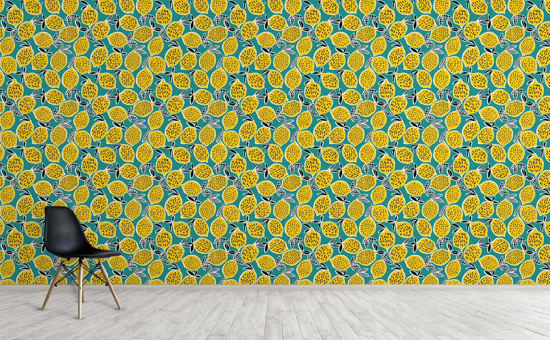 Zesty Lemon Wall Design Wallpaper