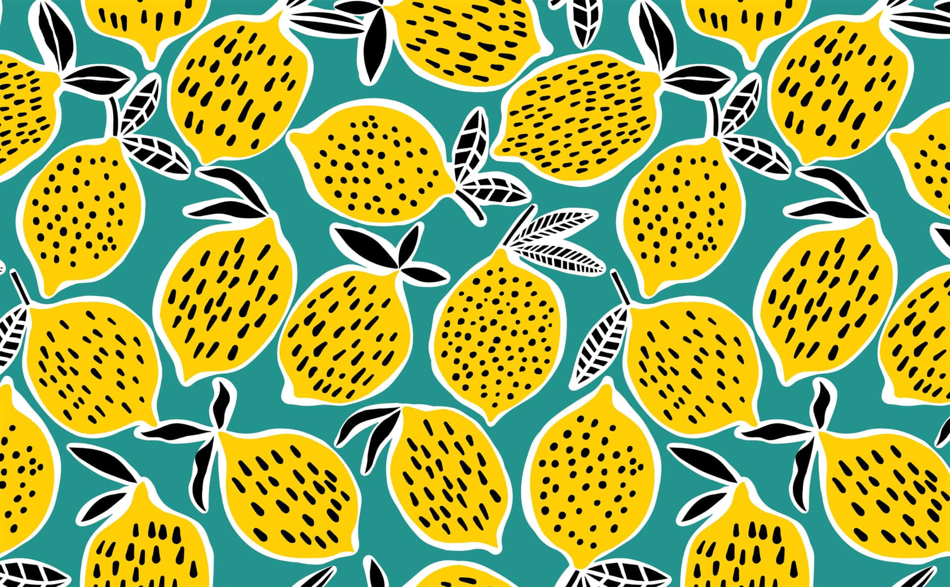 Zesty Yellow Lemon Illustration Wallpaper