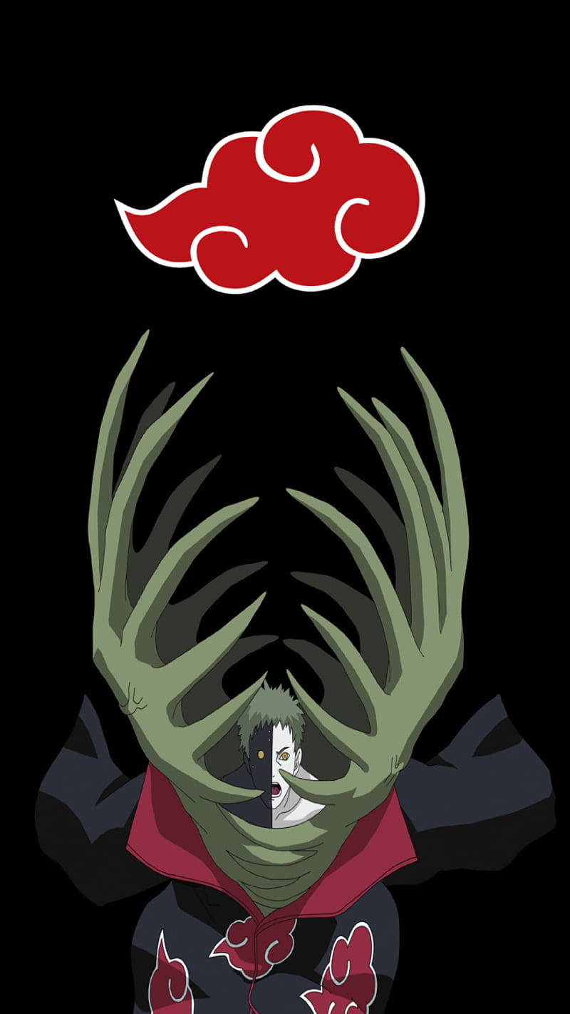 Zetsu, en mystisk maskeret figur, set i den populære anime Naruto, træder ud af skyggerne med denne dynamiske tapet. Wallpaper