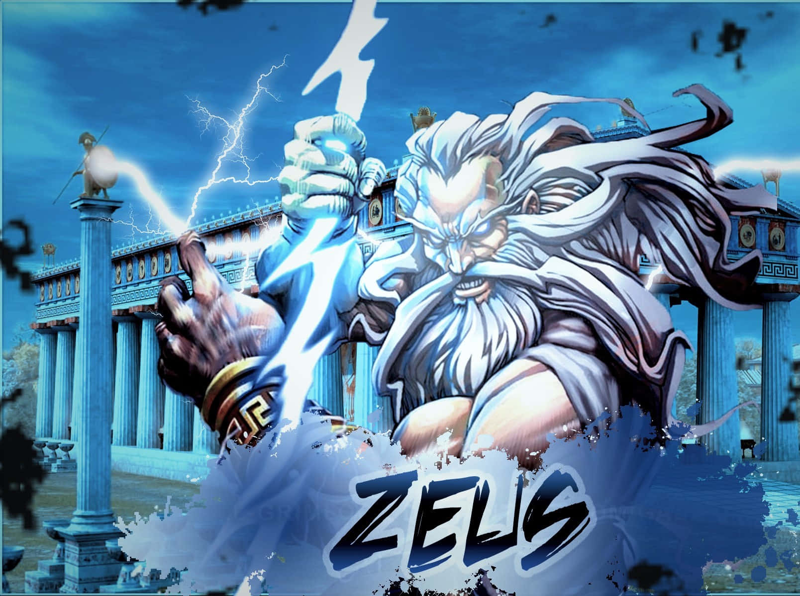 Zeus - A Greek God With Lightning Wallpaper