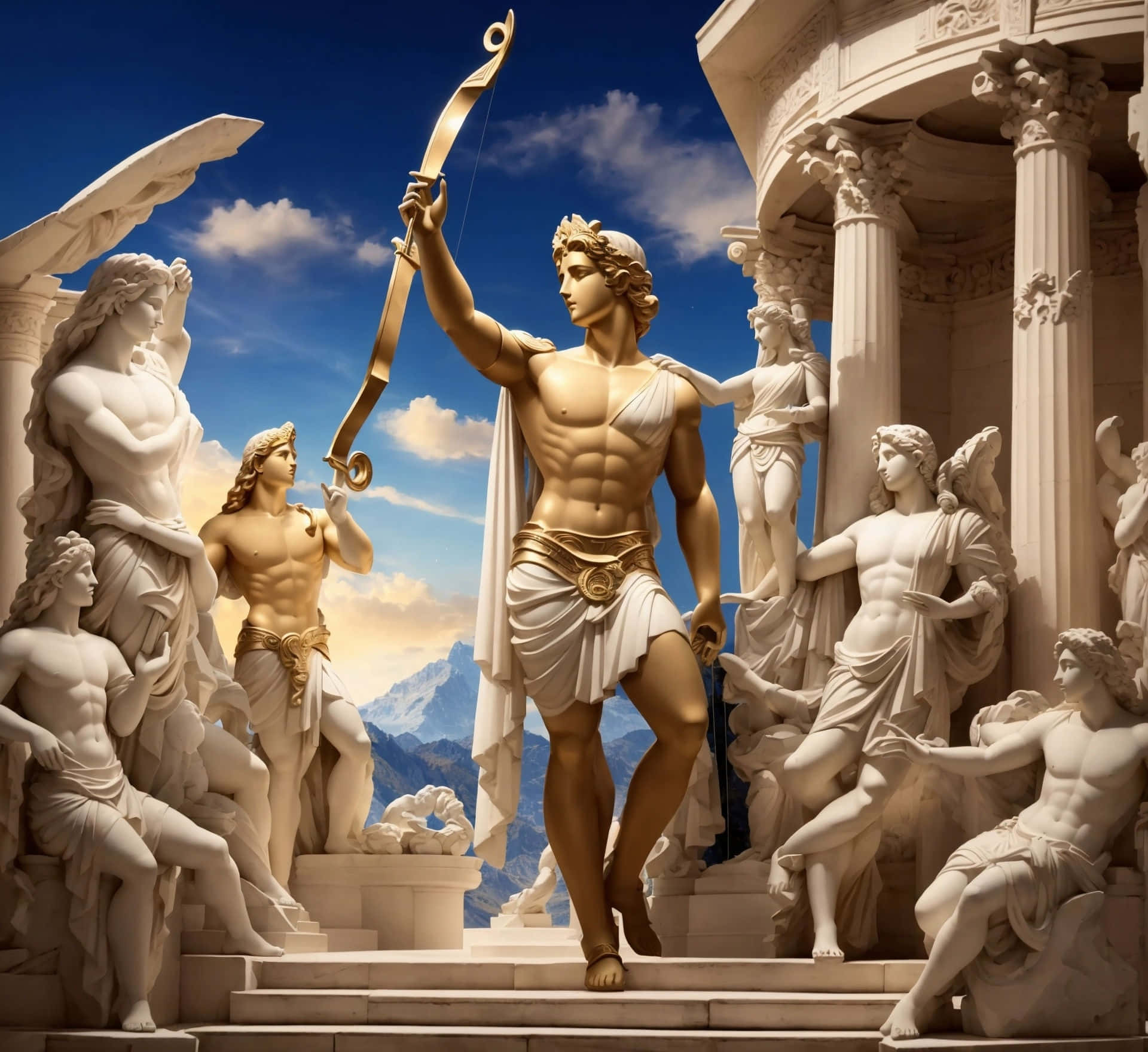 Zeus Greek God Sculpture Wallpaper