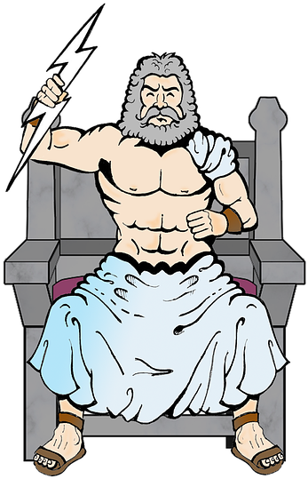 Zeus Greek God Thunderbolt Cartoon PNG