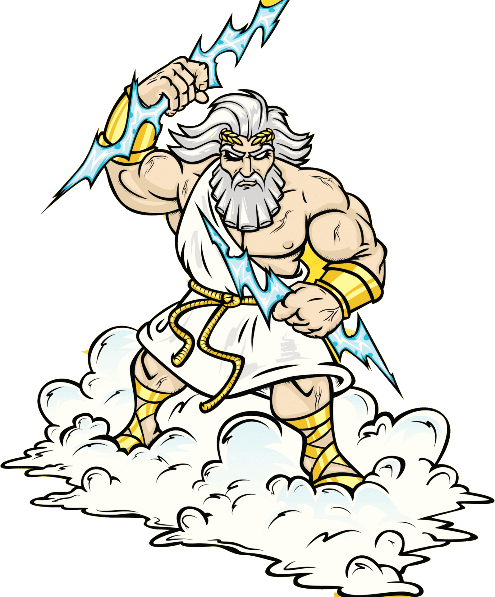 Zeus Greek God Thunderbolt Illustration PNG