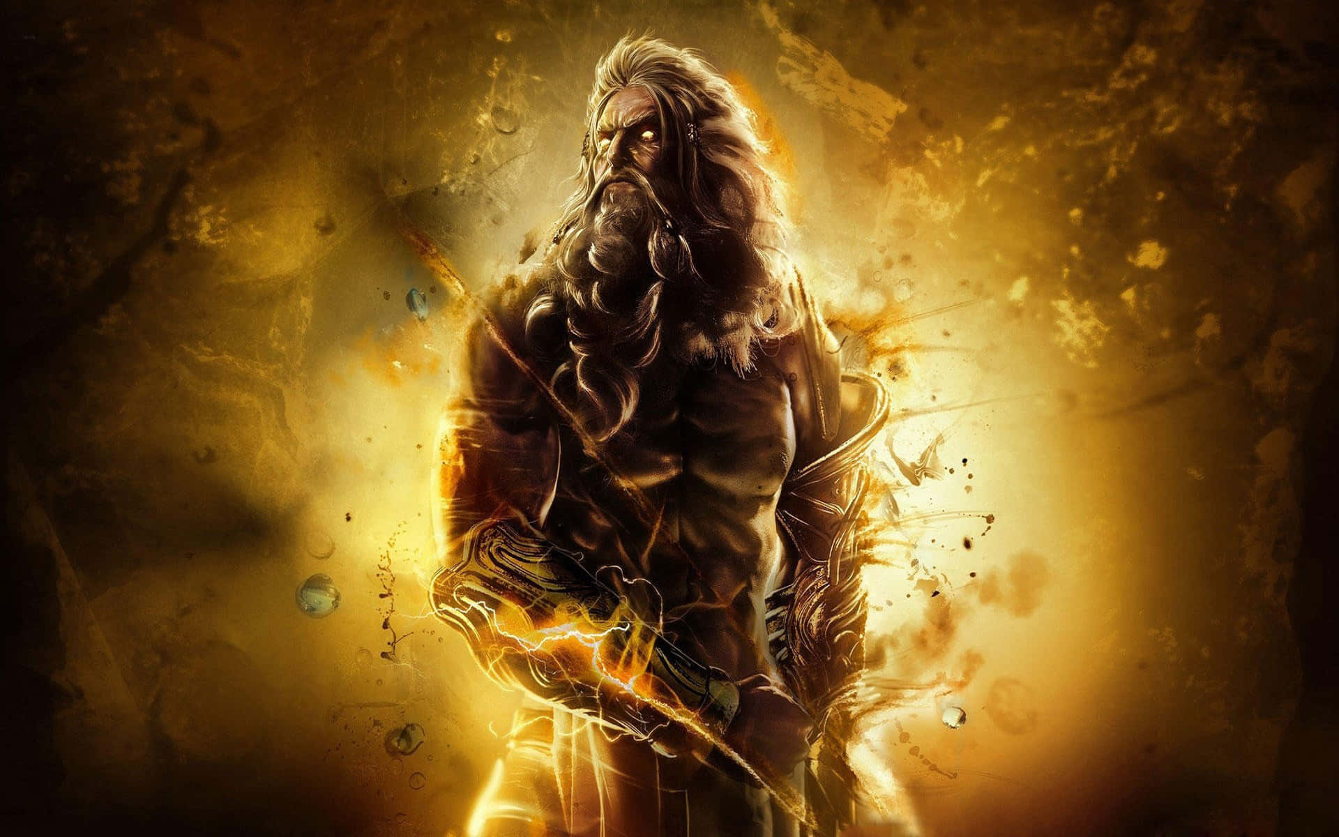 Zeus, the mighty king and ruler of gods in the Greek mythology Wallpaper