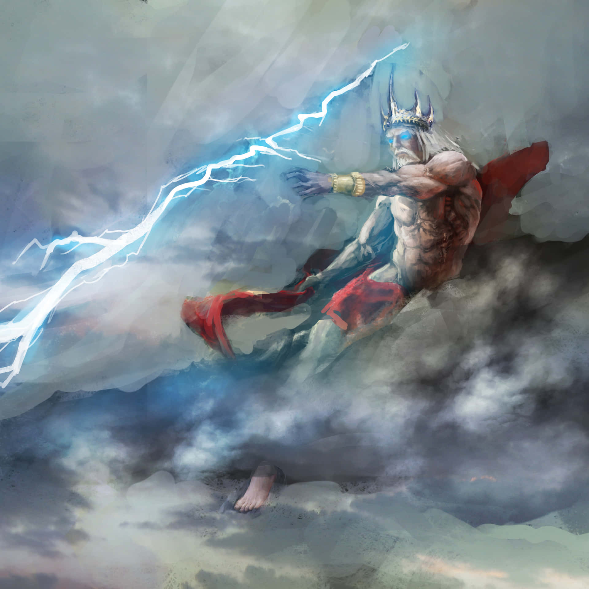 Guden af himlen, Zeus, er afbildet i denne tapet. Wallpaper