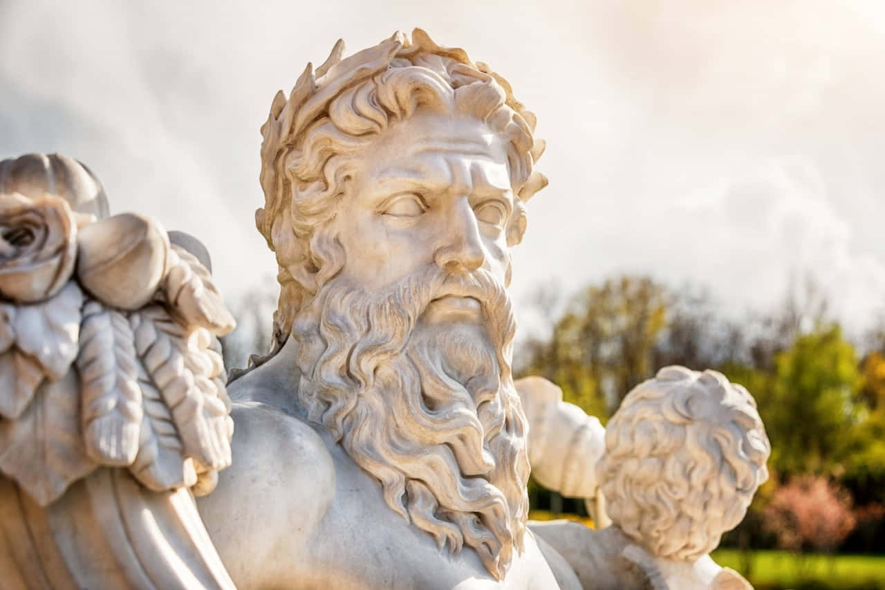 Zeus Statue Greek God Sculpture Wallpaper
