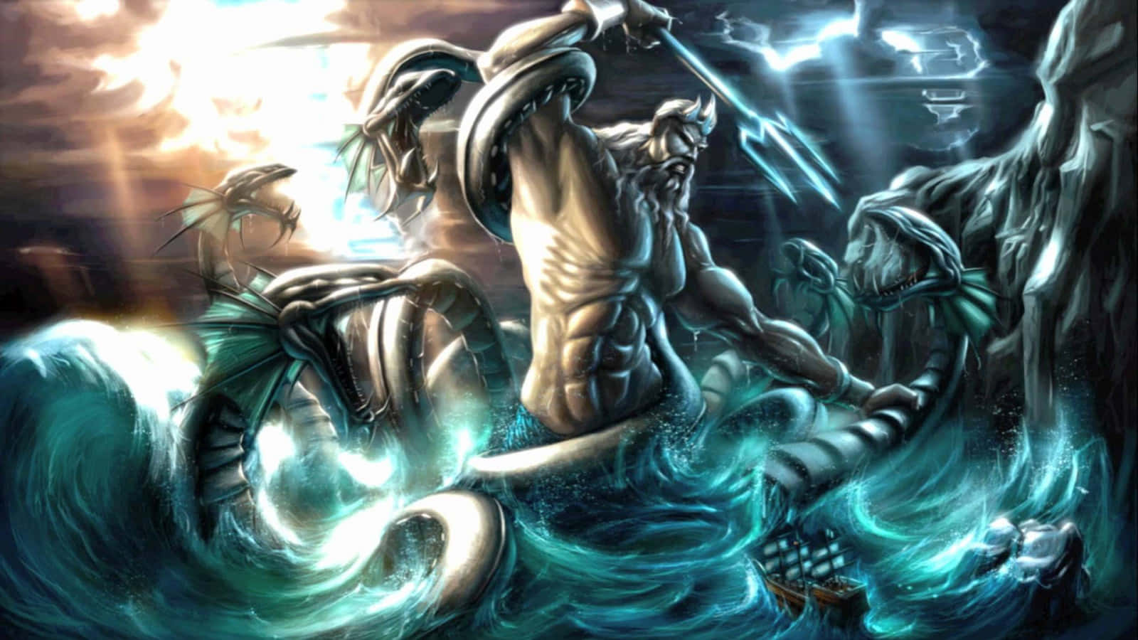 The power of thunder and rain in the ancient gods Wallpaper
