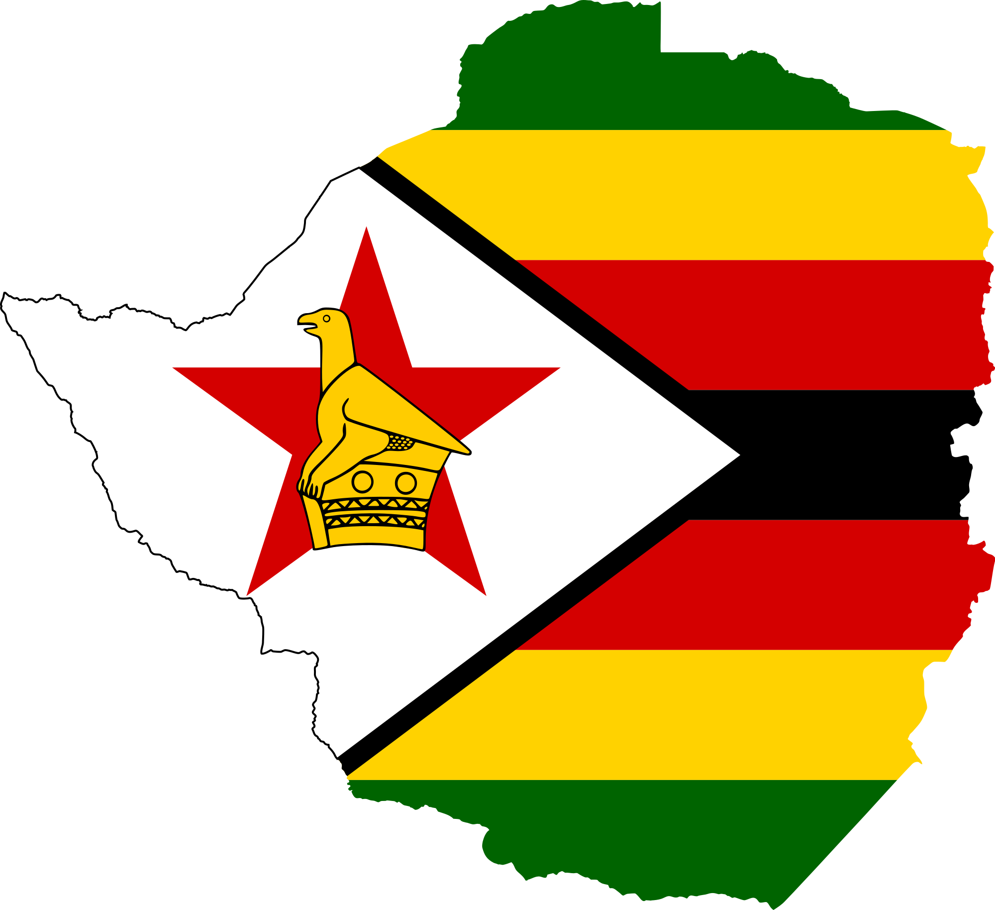 Zimbabwe Flag Map Graphic PNG