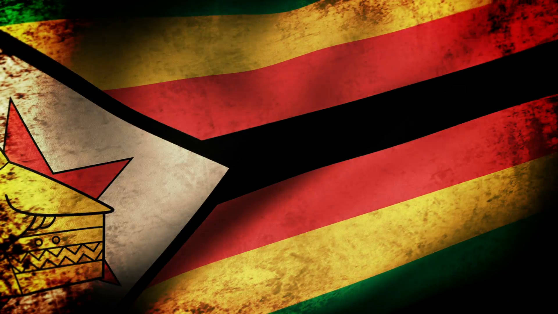 Zimbabwe Grunge Flag