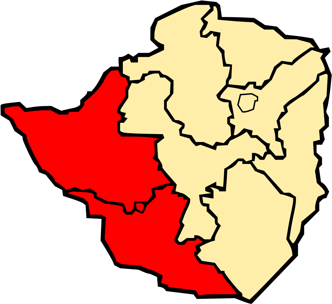 Zimbabwe Map Highlighting Mashonaland West Province PNG