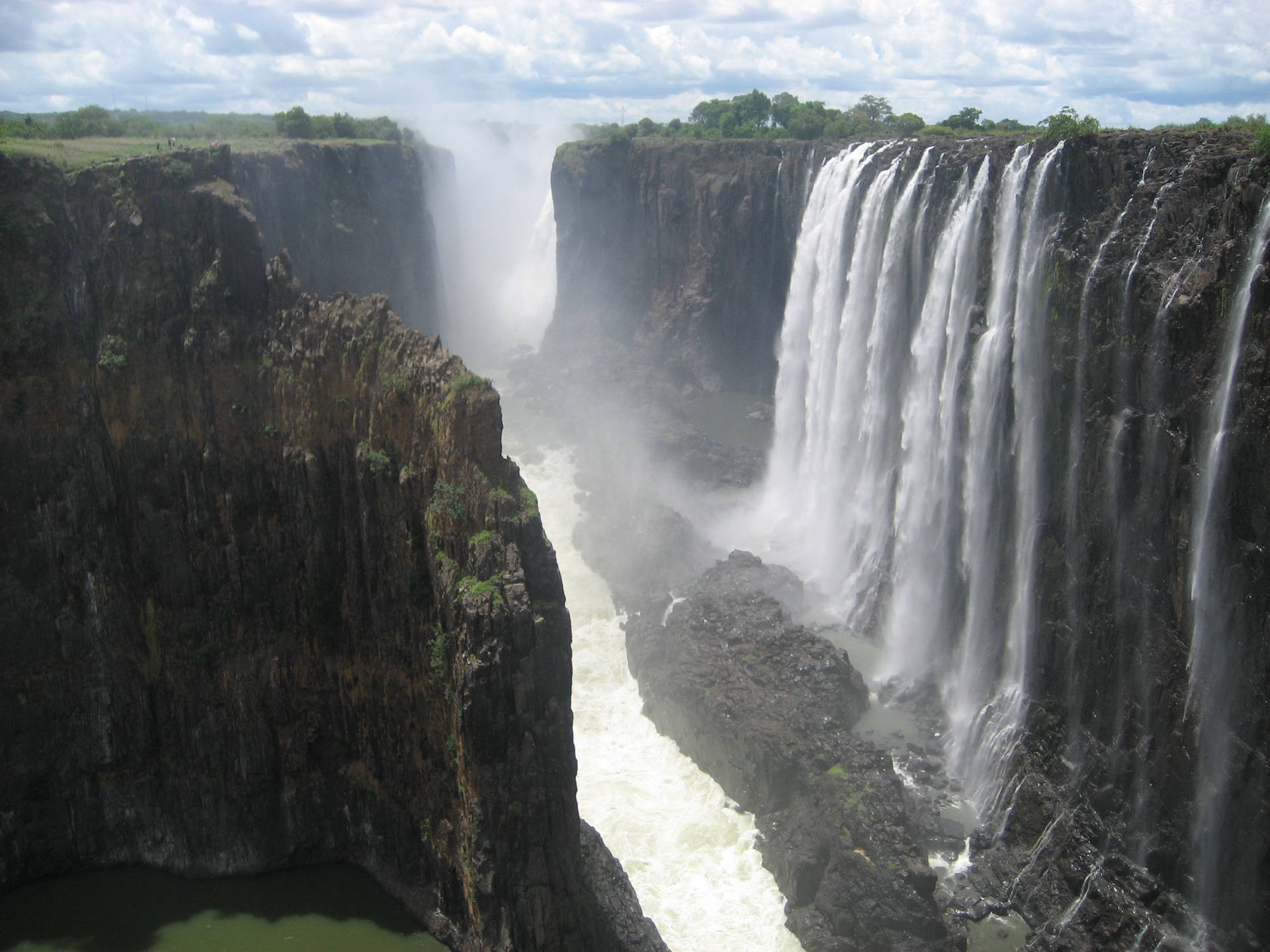 Cascata Massiccia Dello Zimbabwe Sfondo