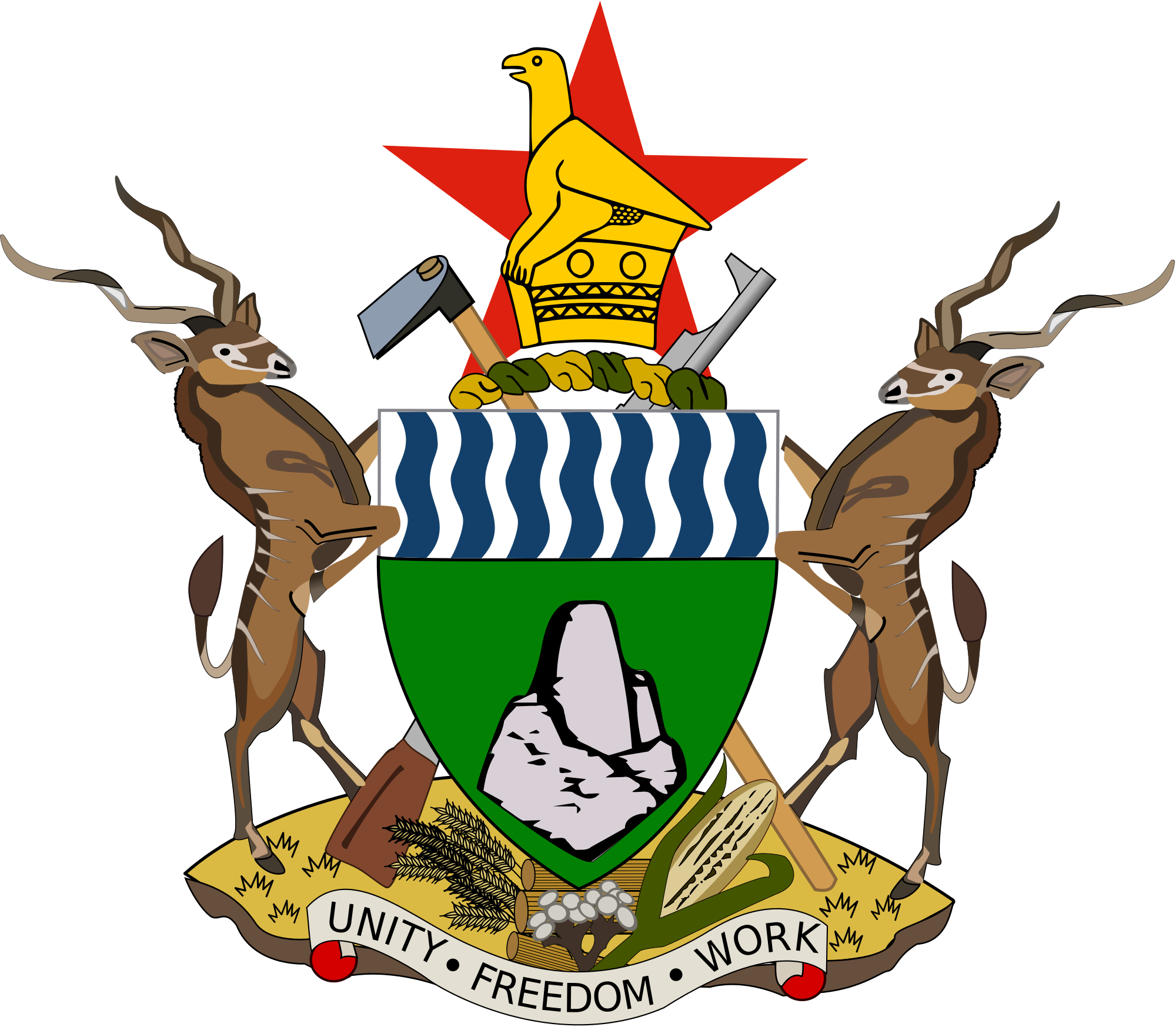 Zimbabwe National Coatof Arms PNG