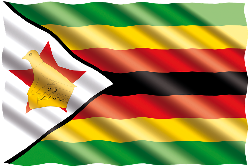 Zimbabwe National Flag Waving PNG