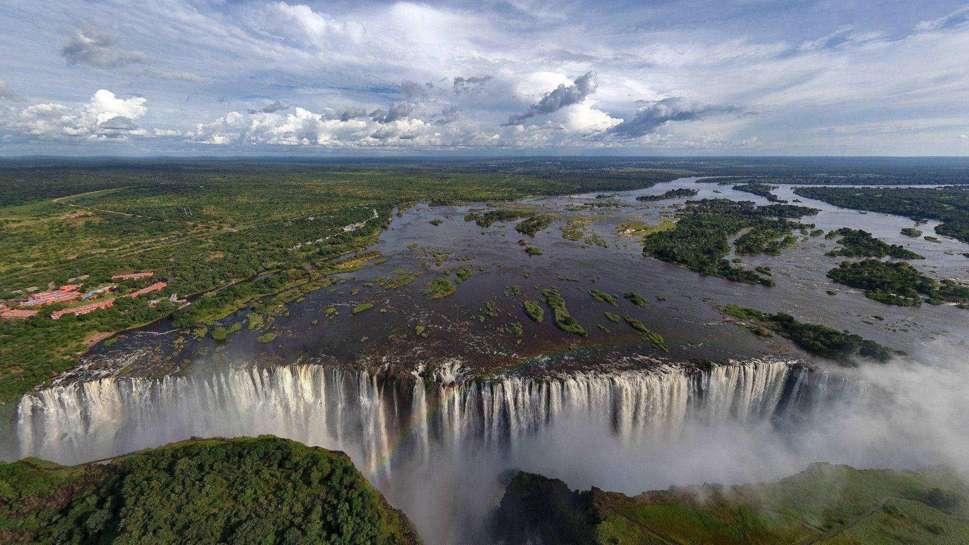 Zimbabwe's Falls Panoramic View Background