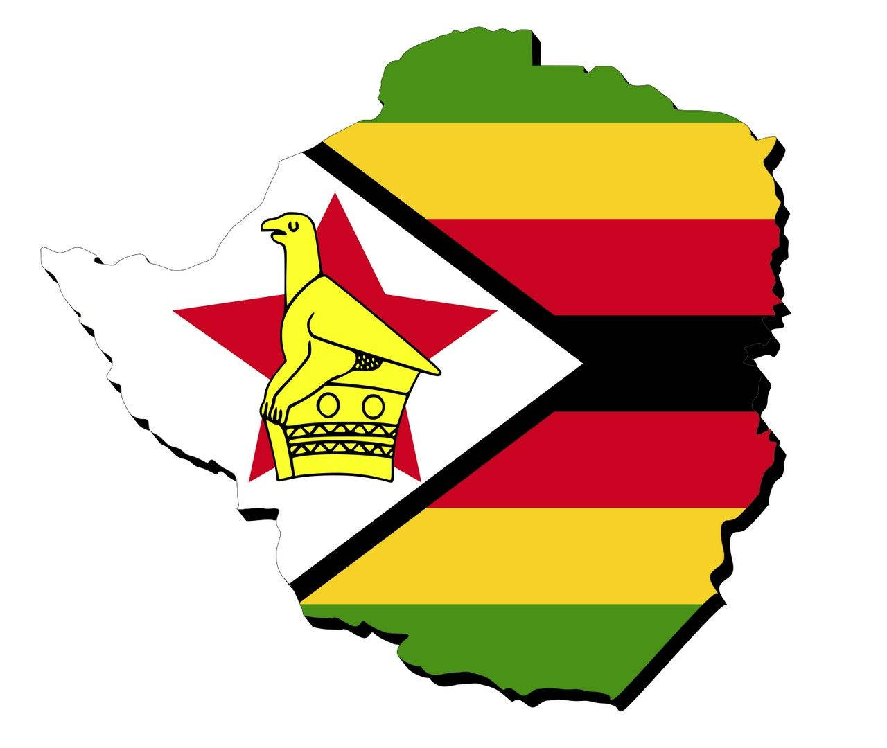 Zimbabwe's Map Flag Background