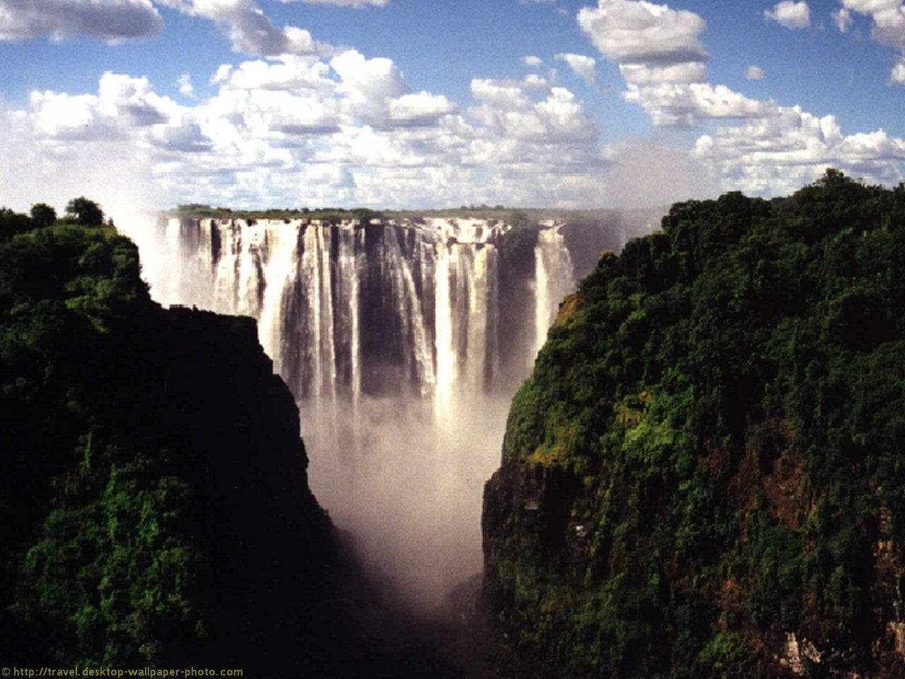 Zimbabwe's Powerful Waterfalls Background