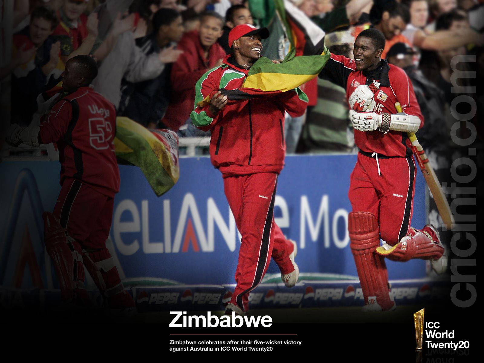 Zimbabwe Wicket Victory Background