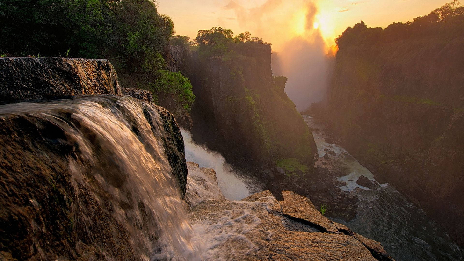 Zimbabwes Victoria Falls-øjebliksbillede Wallpaper
