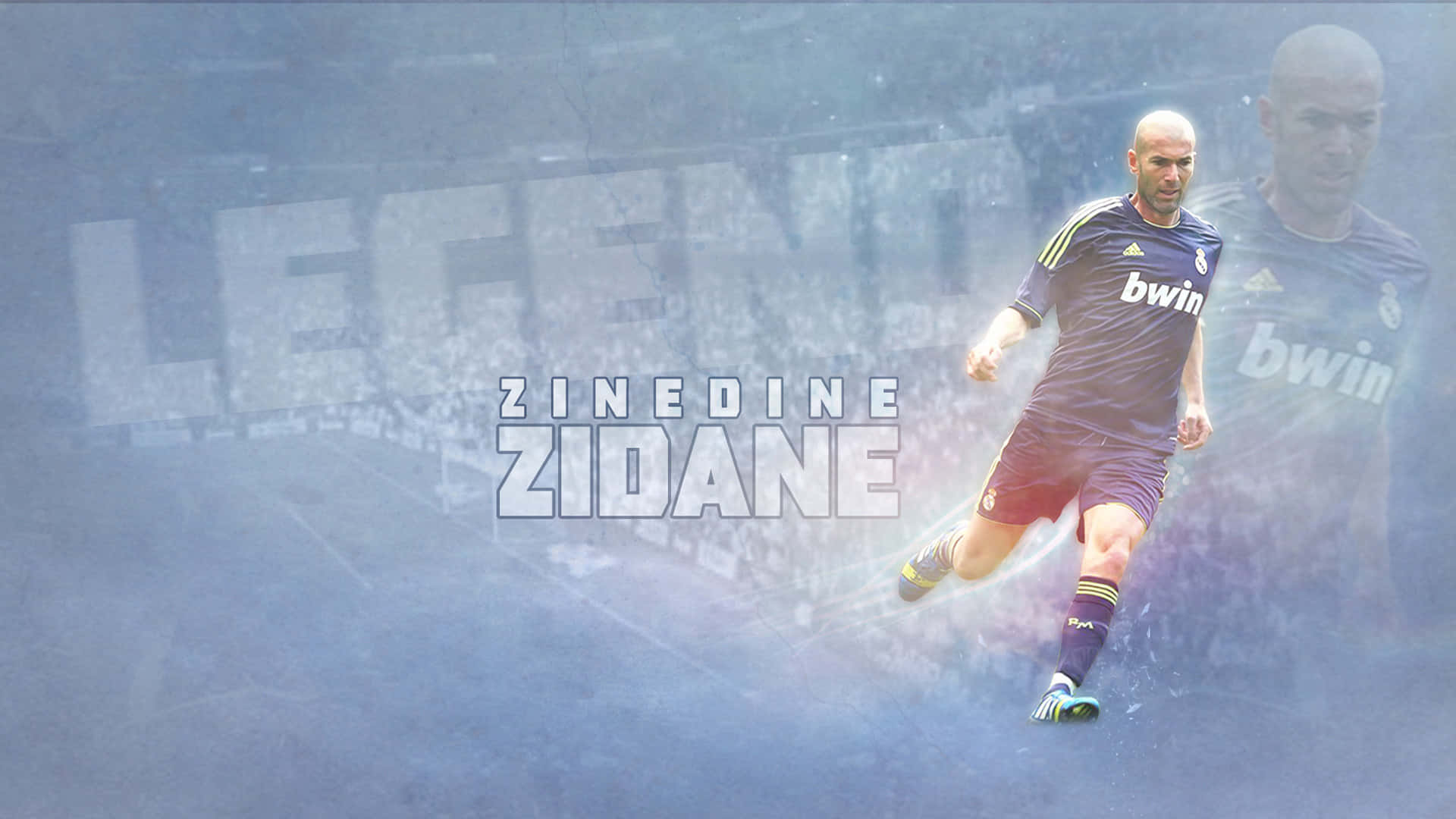 Zinedine Zidane Fodbold Legendarisk Foto Baggrund. Wallpaper