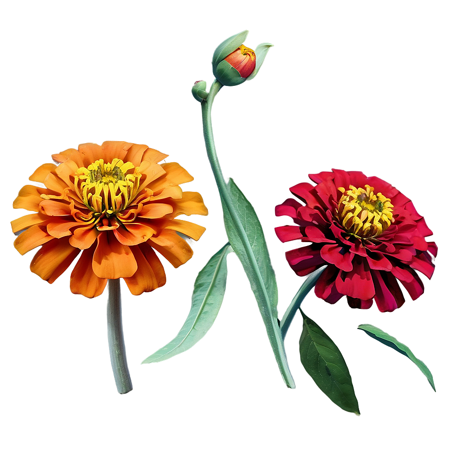 Zinnia Flower Sketch Png 05252024 PNG