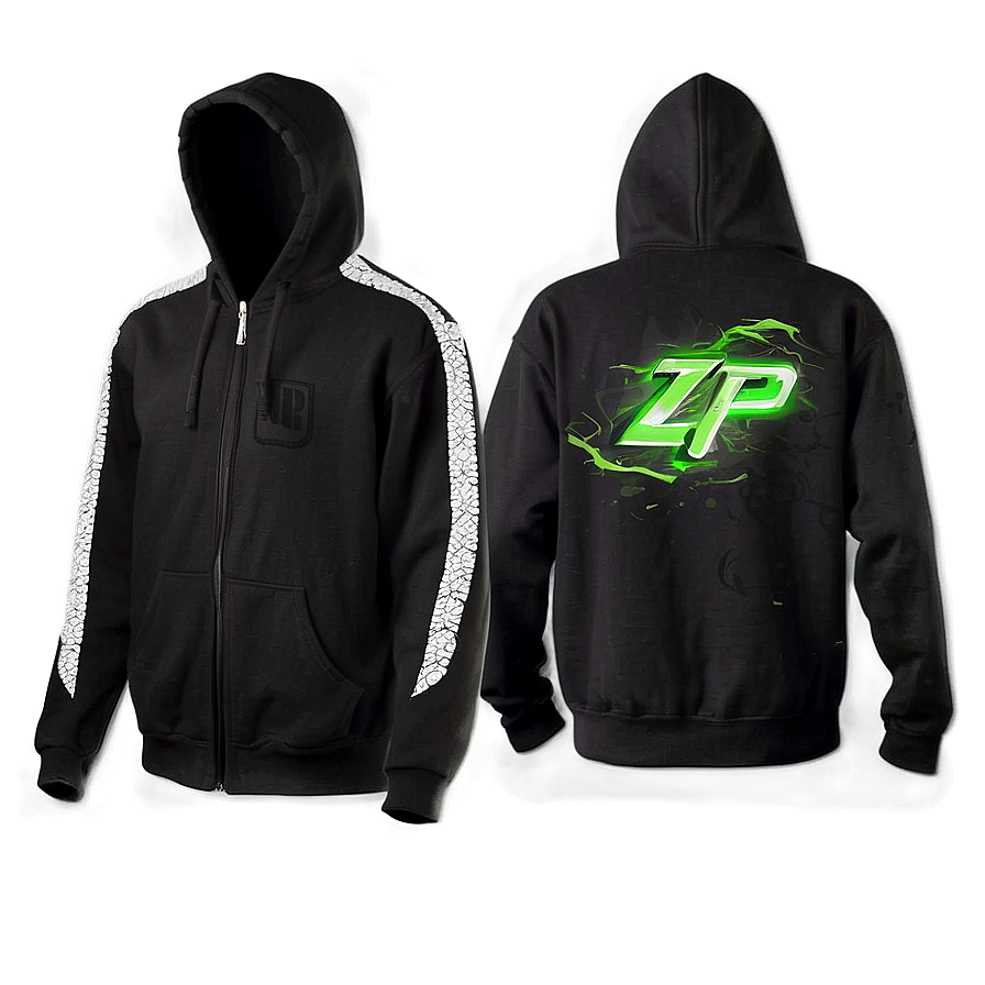 Zip-up Black Hoodie Png Nrf68 PNG