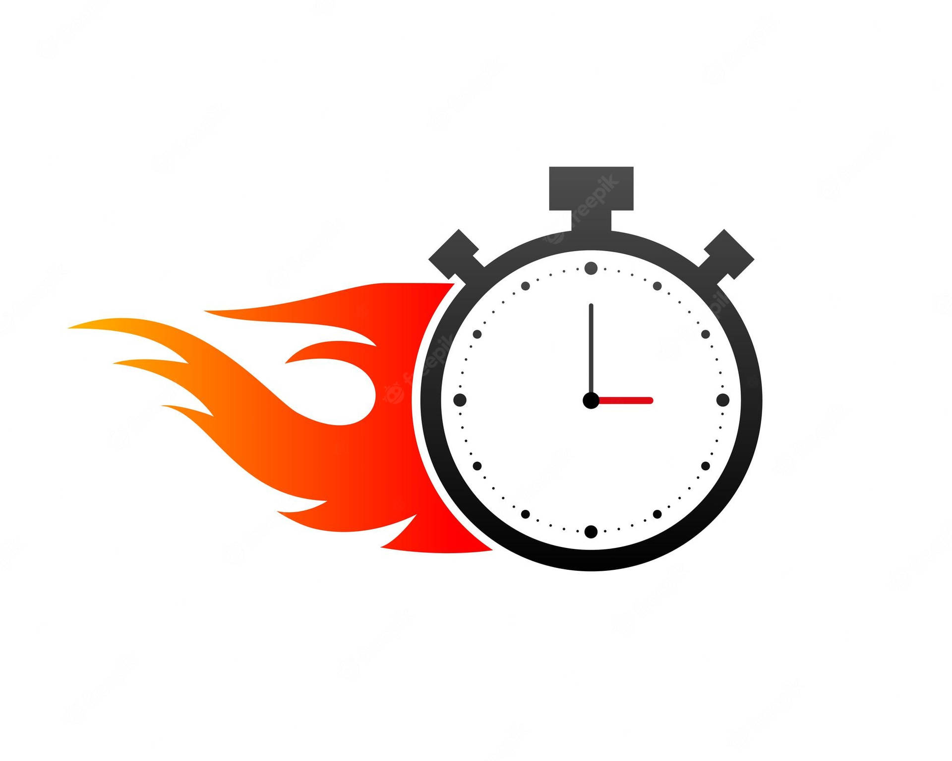 Zipping Fast Stopwatch With Fire Wallpaper