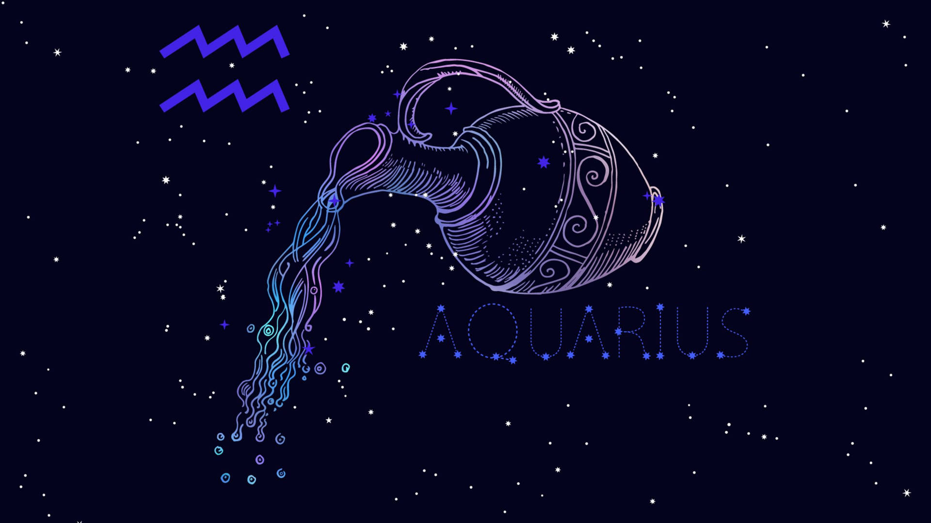 Zodiac Sign Aquarius Stars Wallpaper