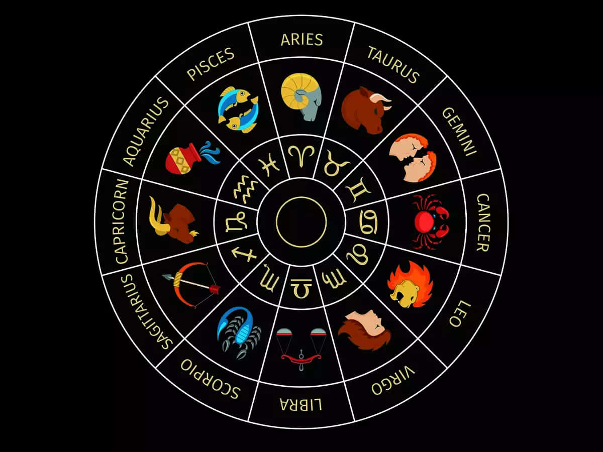 Umcírculo Com Vários Signos Do Zodíaco