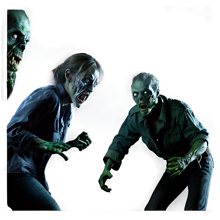 Zombie Attack Scene Png Cel PNG