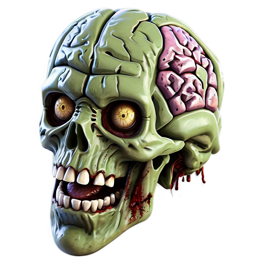 Zombie Brain Cartoon Png 05032024 PNG