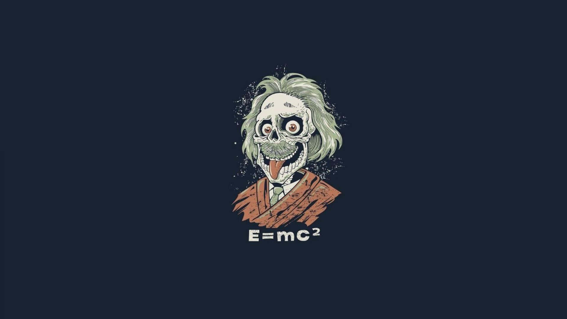 Zombie Einstein Cartoon Illustration Wallpaper