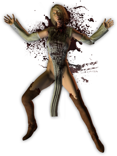 Zombie Female Character Pose PNG