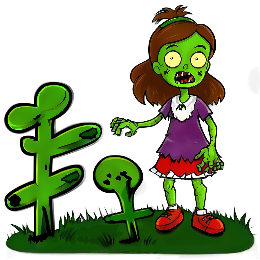 Download Zombie Girl Cartoon Png Mpk | Wallpapers.com