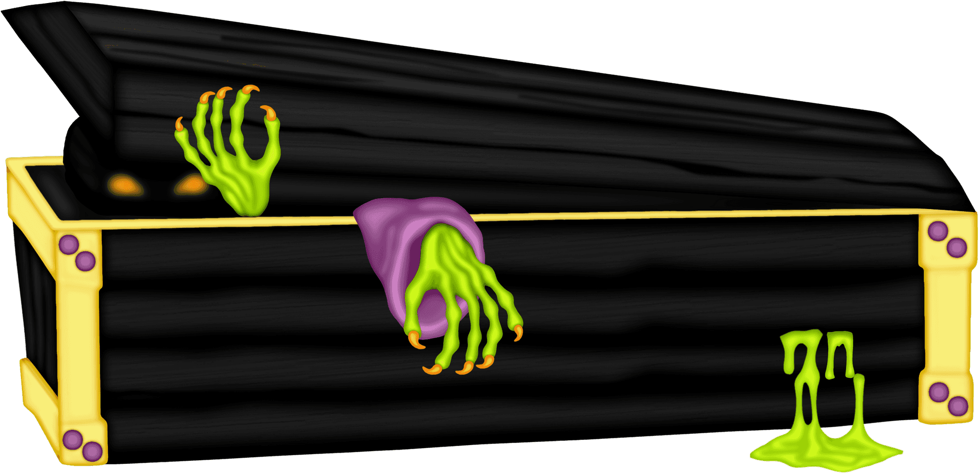 Zombie Hands Emerging From Coffin PNG